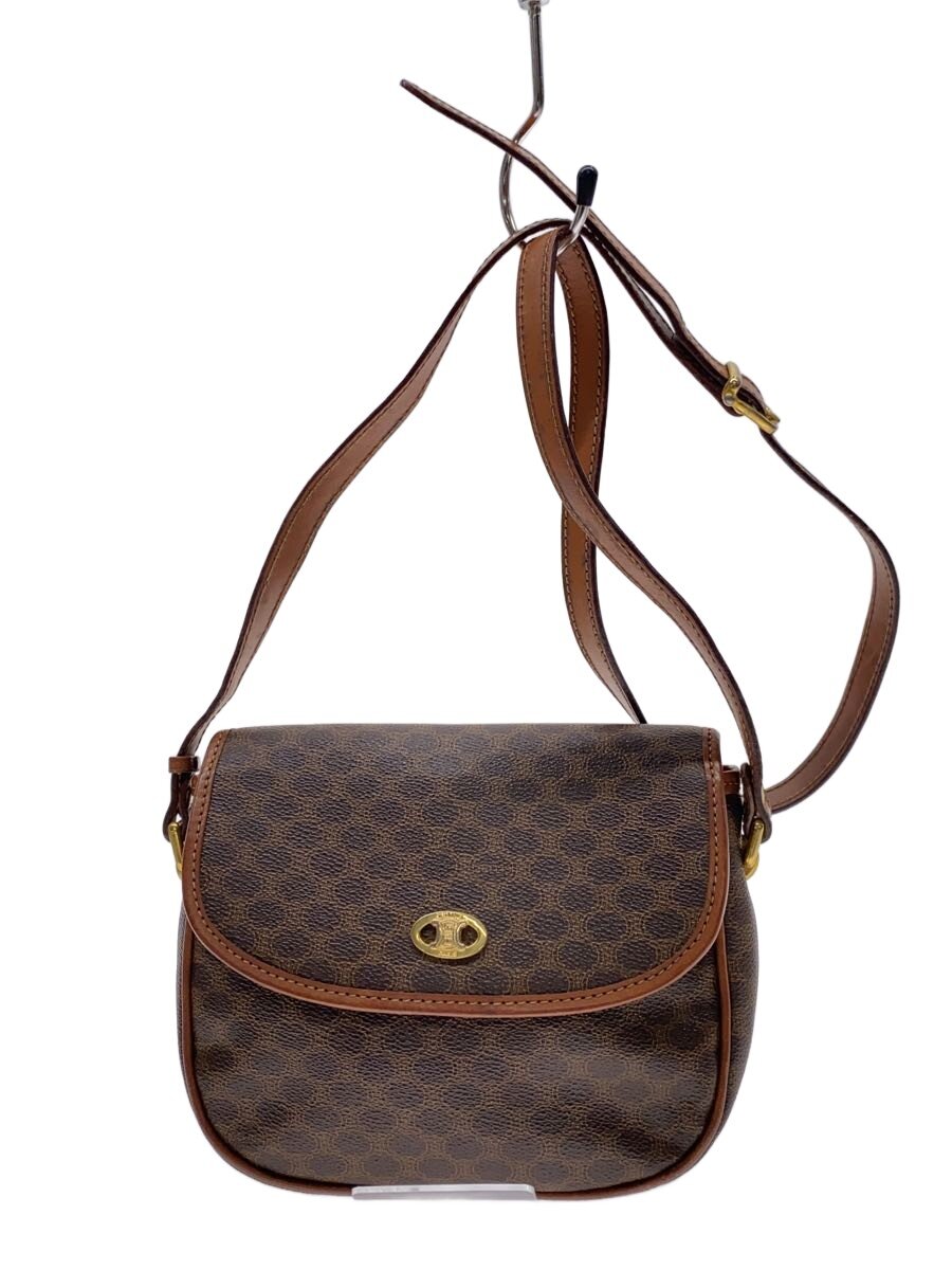 【中古】CELINE◆ショルダーバッグ/なめし革/BRW【御徒面子】