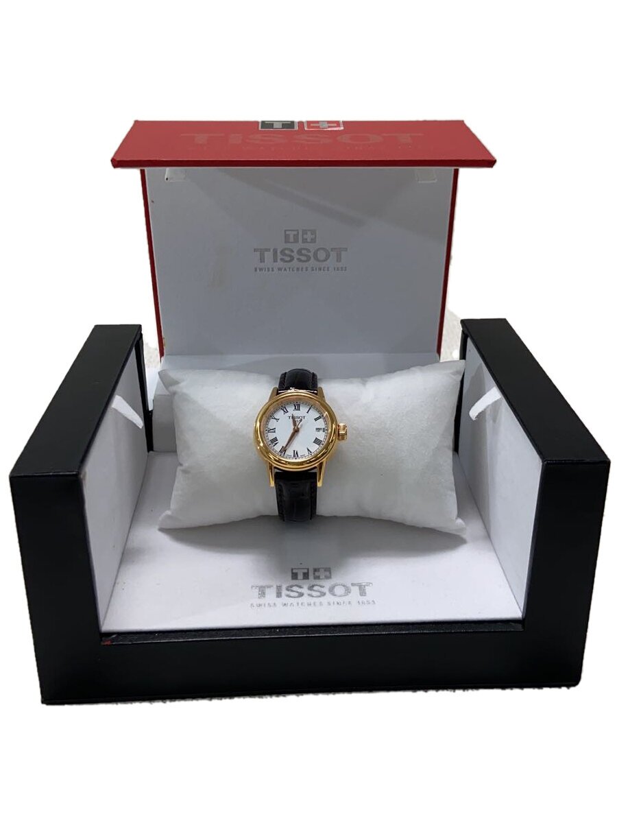 【中古】TISSOT◆ティソ/石英ウオッチ/アナログ/なめし革/WHT/BRW/085.407.36.013.00【服飾雑貨他】