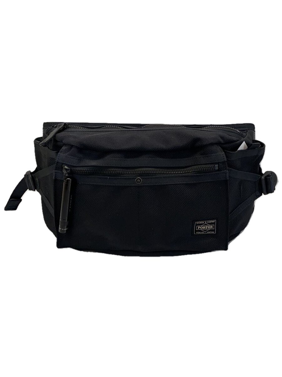 【中古】PORTER◆酉の方角御徒面子/ナイロン/BLK/703-06978/HEAT/WAIST BAG【御徒面子】