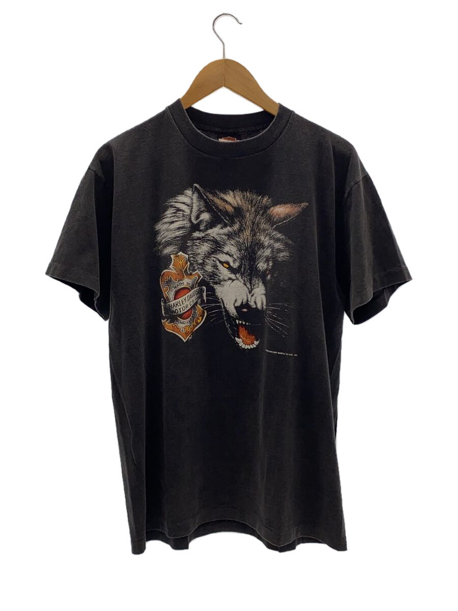 【中古】HARLEY DAVIDSON◆90sTプルオーバー/L/綿織物/BLK//【メンズウェア】