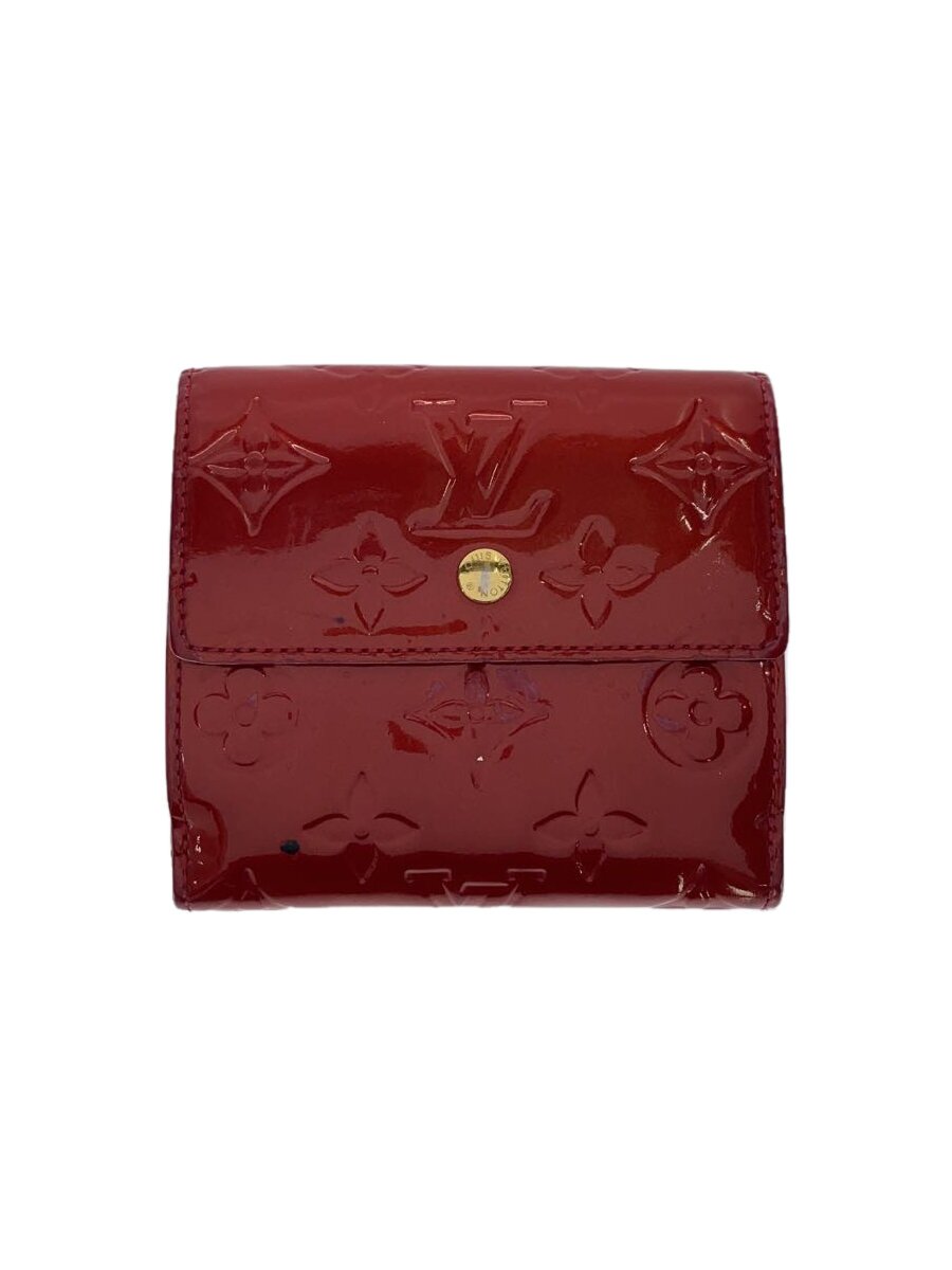 【中古】LOUIS VUITTON◆ポルト・モネ・ビエ・カルト・クレディ_モノグラム・ヴェルニ_PUP/エナメル/RED/レディース【服飾雑貨他】