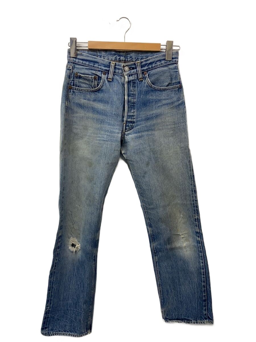 【中古】Levi’s◆70s/66前期/赤ため桶手抜かり/赤耳/名取り草裏6/実寸W28/スモールe/IDG【メンズウェア】