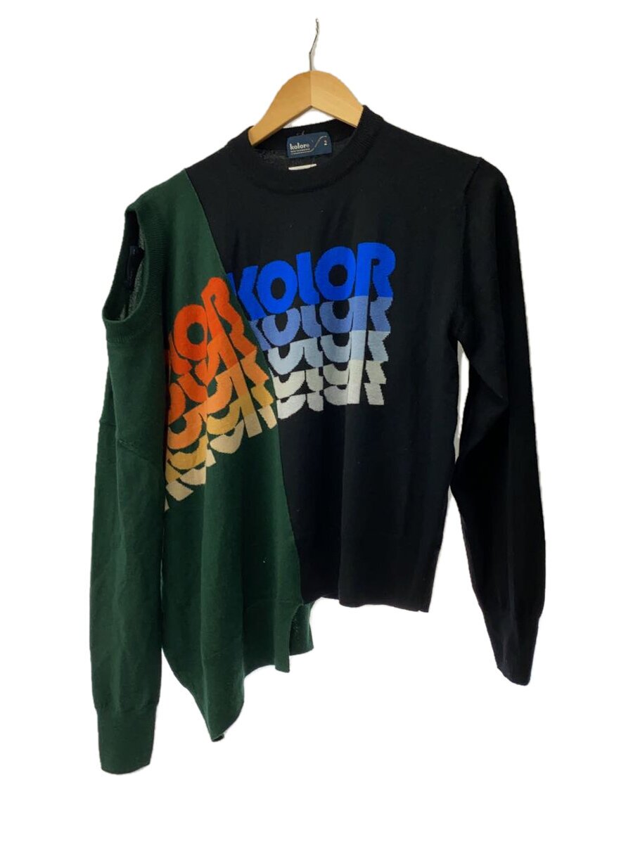 【中古】kolor◆編み物・プルオーバー(朦々たる)/2/羊毛/GRN/20WCL-N02315【レディース御召しもの】