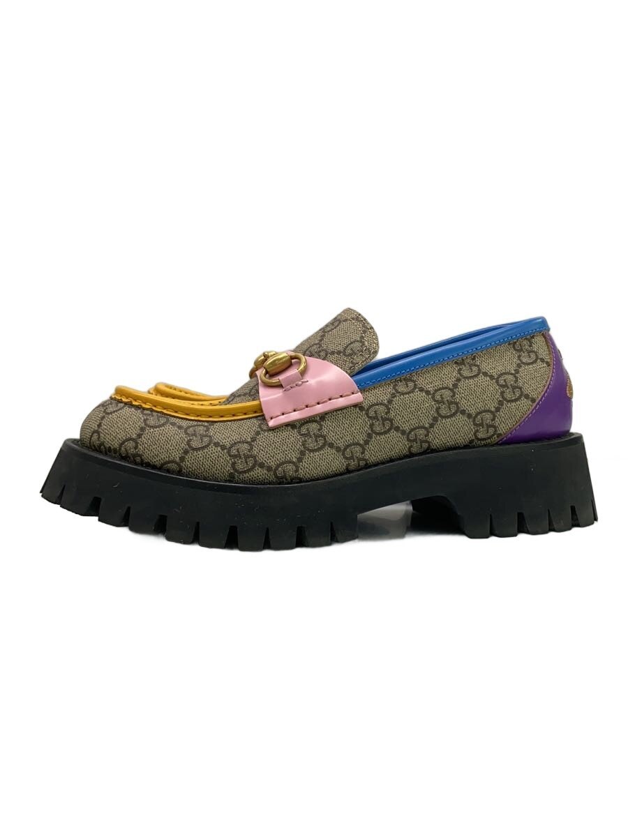 【中古】GUCCI◆置き目毛皮/36.5/KHK/PVC/727170【シューズ】