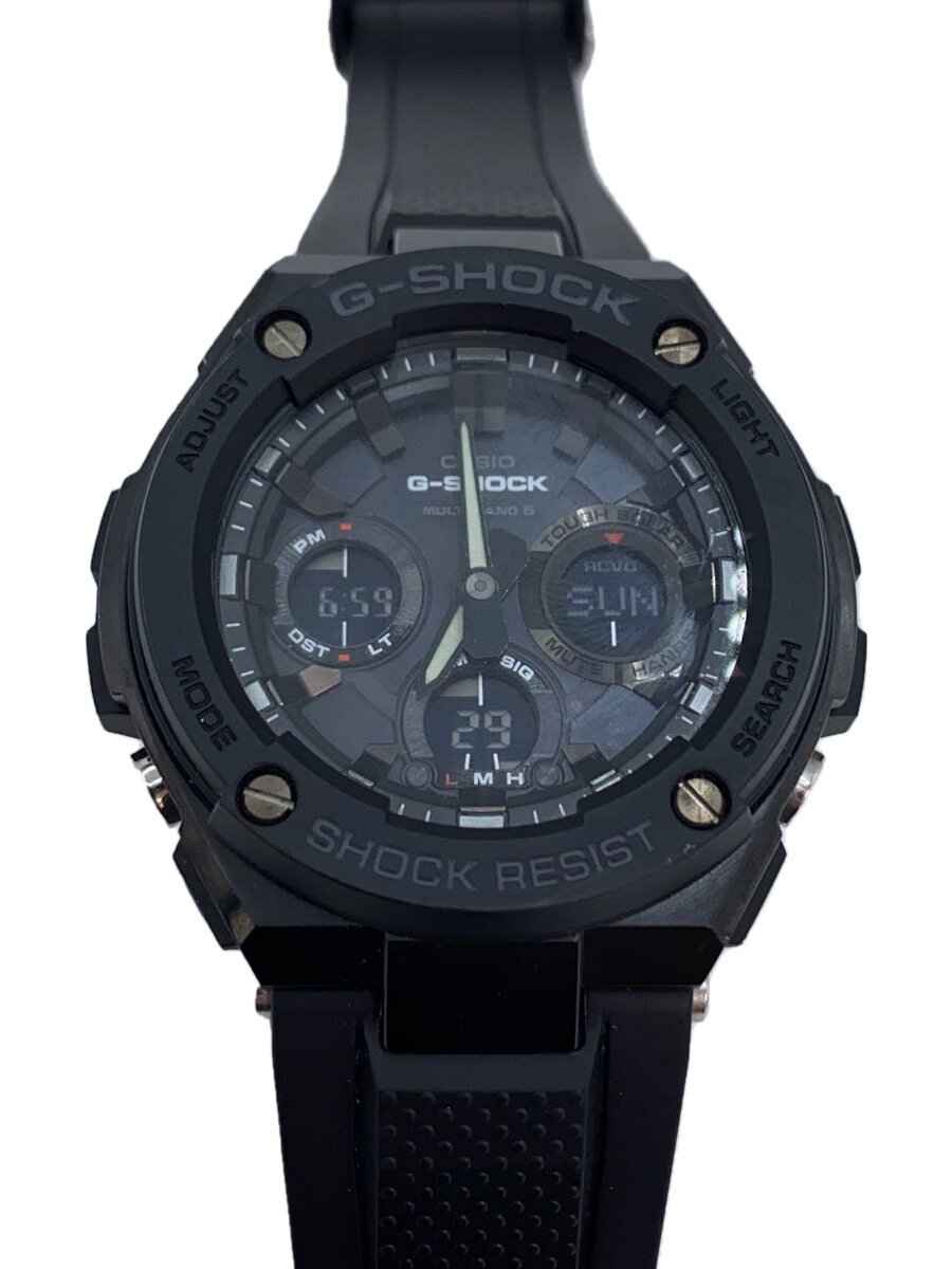 【中古】CASIO◆G-SHOCK/ウオッチ/デジタル/天然ゴム/BLK/BLK/GST-W100G//【服飾雑貨他】