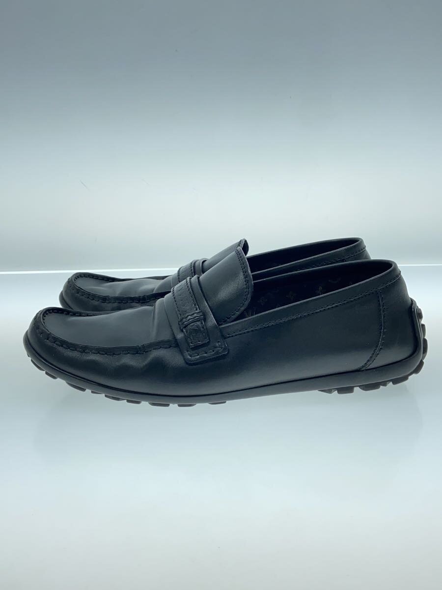 【中古】LOUIS VUITTON◆ローカットスニーカー/UK6.5/BLK/なめし革【シューズ】