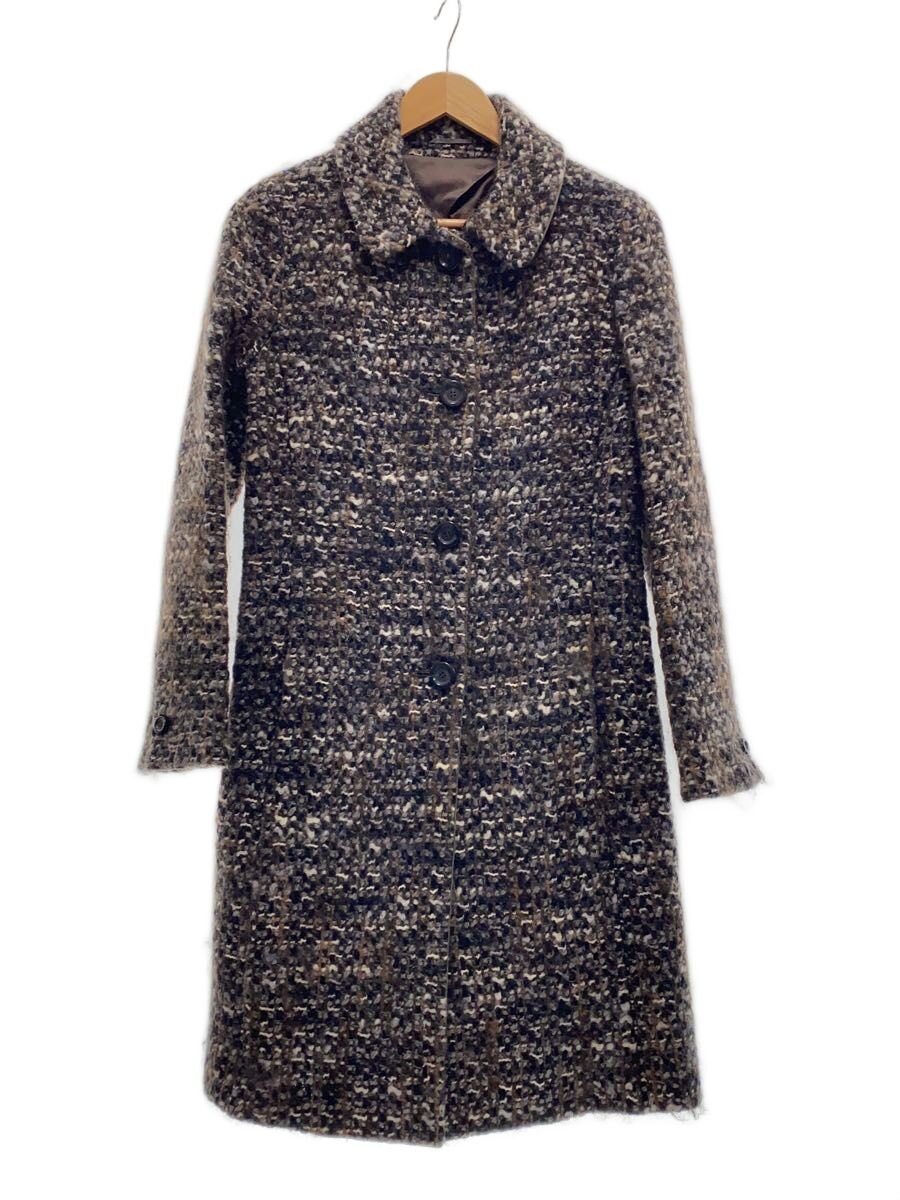 【中古】MAX MARA STUDIO◆ロング厚地の外套/羊毛/BRW/60861299/胴締め欠品/内側破れ目有//【レディース御召しもの】
