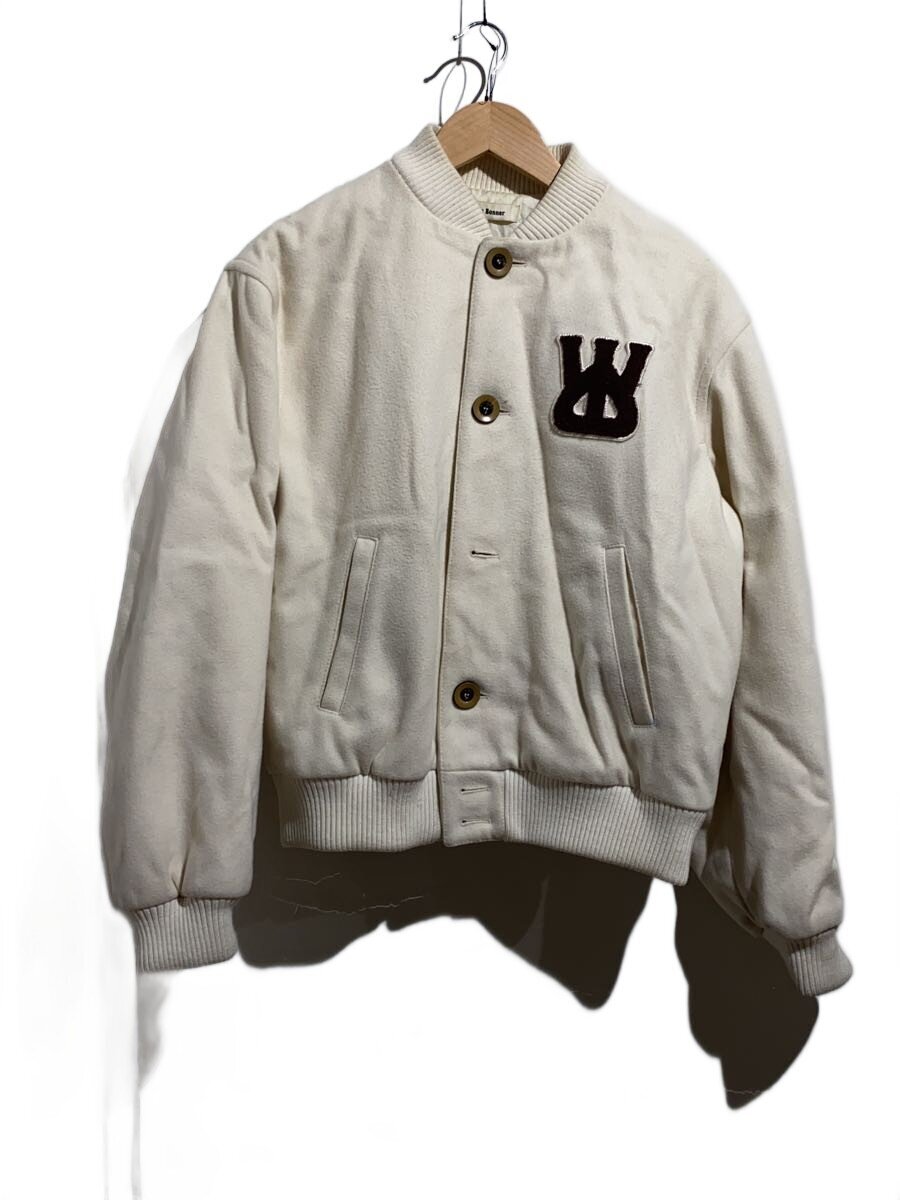 【中古】WALES BONNER◆スタジャン/40/羊毛/WHT【メンズウェア】