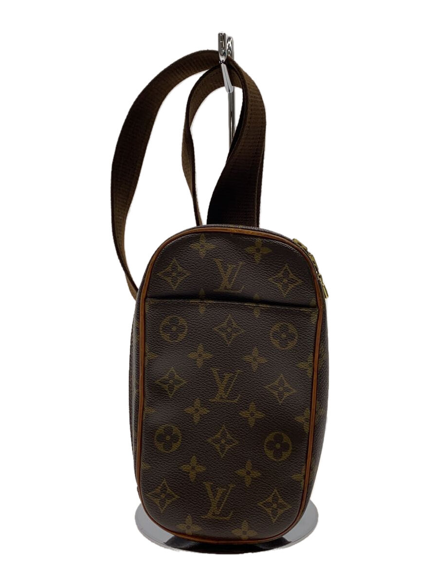 【中古】LOUIS VUITTON◆ポシェット・ガンジュ_モノグラム・帆布_BRW/PVC/BRW【御徒面子】