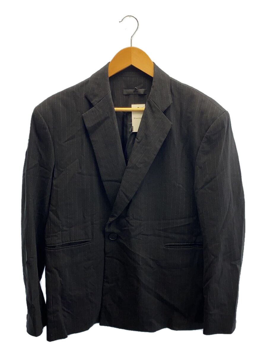 【中古】juha◆STRIPE DOUBLE BREASTED JACKET/1/羊毛/黒いこと/縞模様/10090301//【メンズウェア】