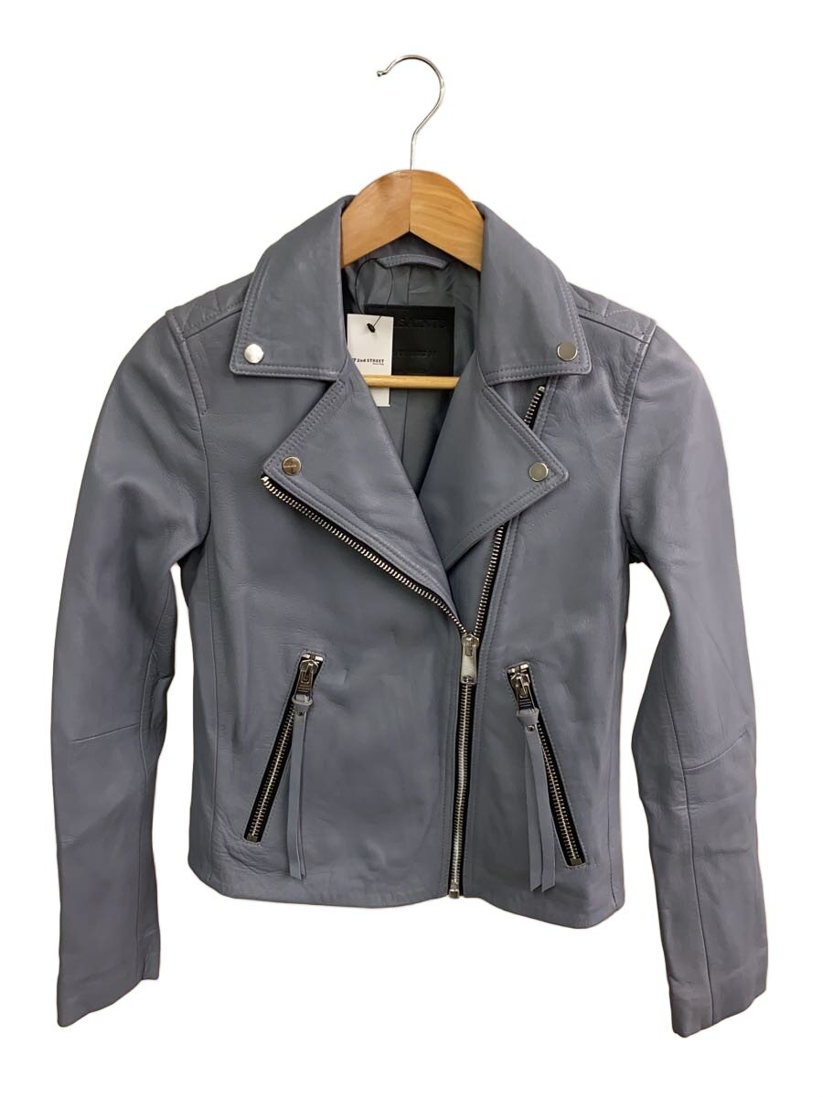 【中古】ALLSAINTS◆なめし革上衣・上衣/--/野羊革/GRY【レディース御召しもの】
