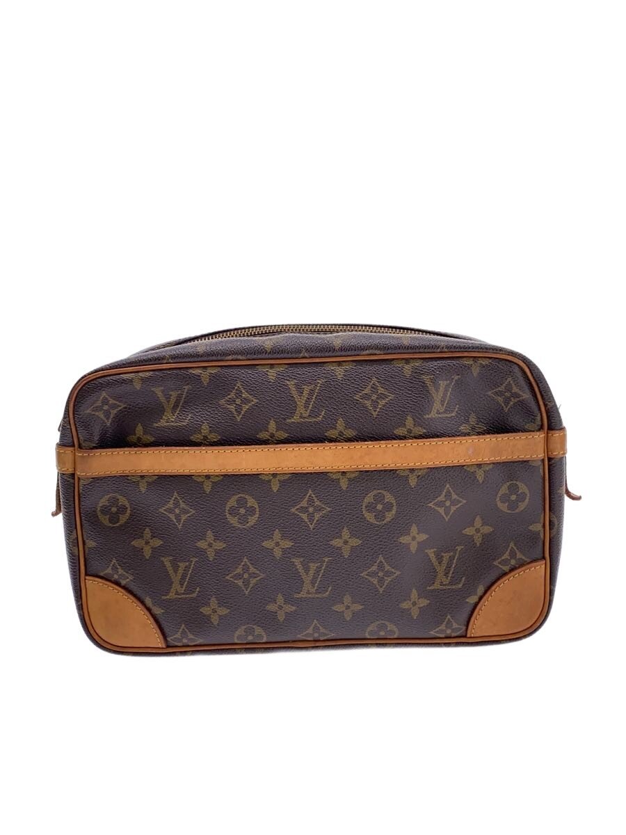 【中古】LOUIS VUITTON◆コンピエーニュ28_モノグラム・帆布/PVC/BRW/総柄【御徒面子】