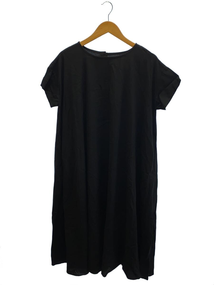 【中古】BEARDSLEY(BEARDSLEY GALLARDAGALANTE)◆リネンレーヨンテントワンピ/半袖衣装/0/人絹/BLK/無地/BEZ1051409A0003【レディース御召しもの】