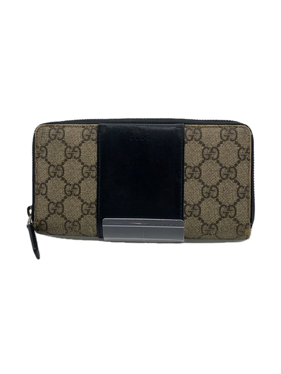 【中古】GUCCI◆長紙入れ_GGスプリーム/PVC/BLK/メンズ【服飾雑貨他】