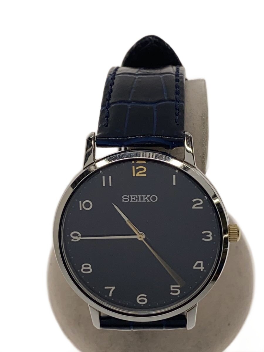 【中古】SEIKO◆石英ウオッチ/アナログ/なめし革/NVY/7N01-0JR0【服飾雑貨他】