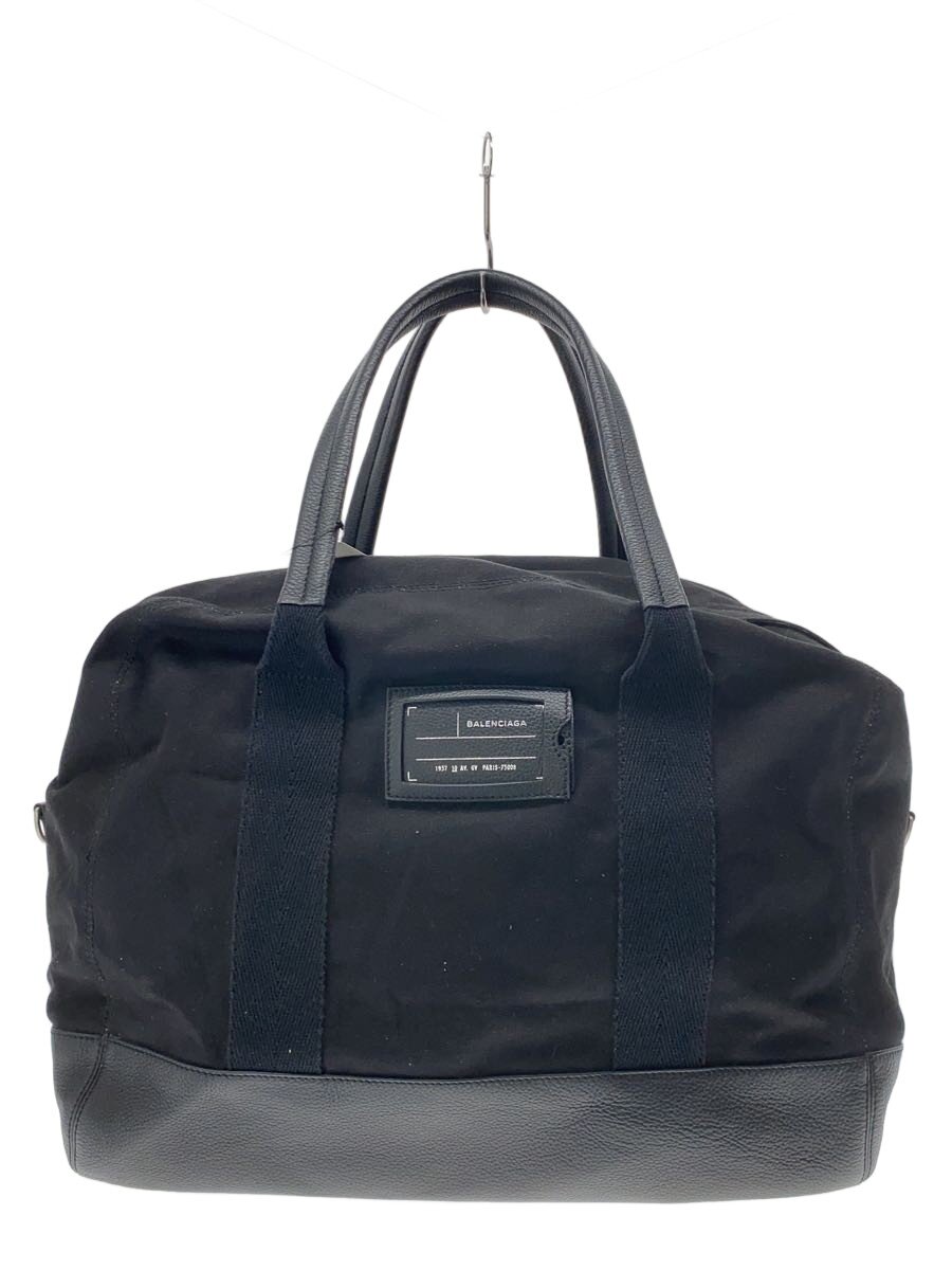 【中古】BALENCIAGA◆ボストンバッグ/--/BLK/無地【御徒面子】