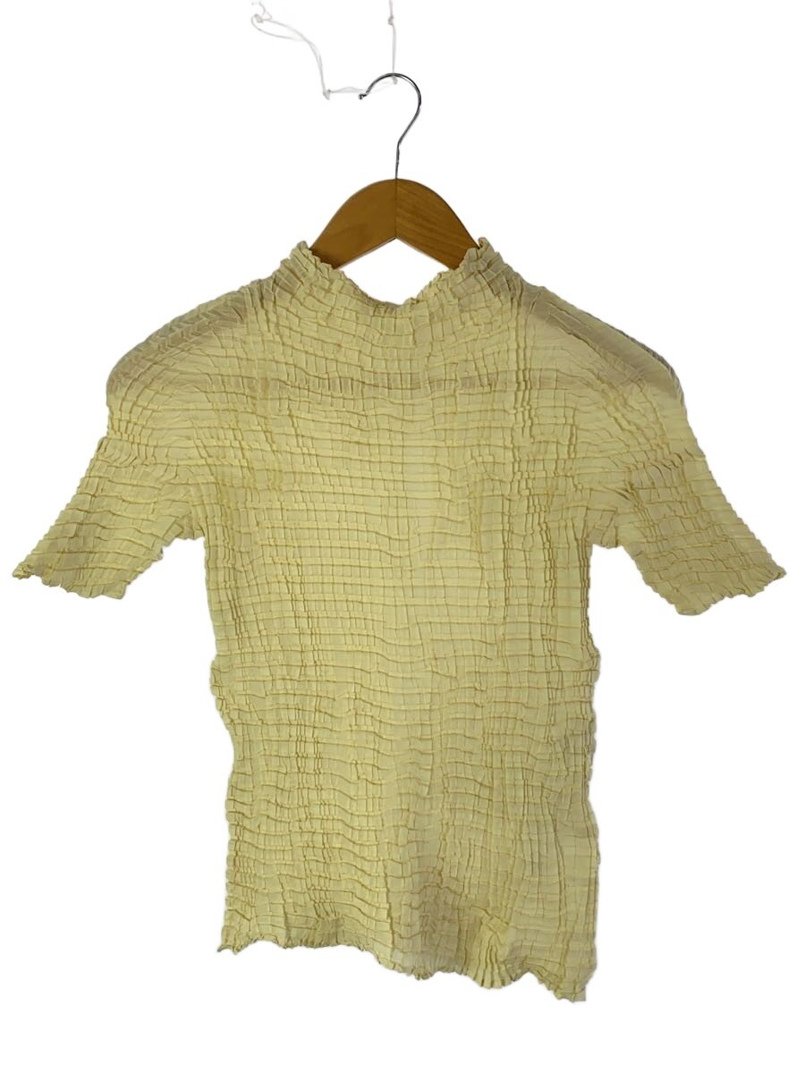 【中古】ISSEY MIYAKE◆半袖カットソー/M/ポリエステル/YLW/無地/IM02FJ915【レディース御召しもの】