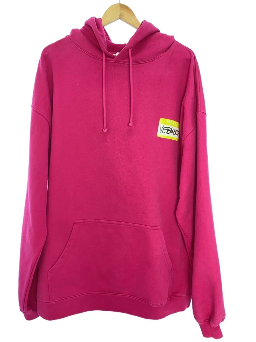 【中古】VETEMENTS◆Hello my name is Hoodie/UA53HD180P/22AW/ピンク/M【メンズウェア】|2nd STREET 店