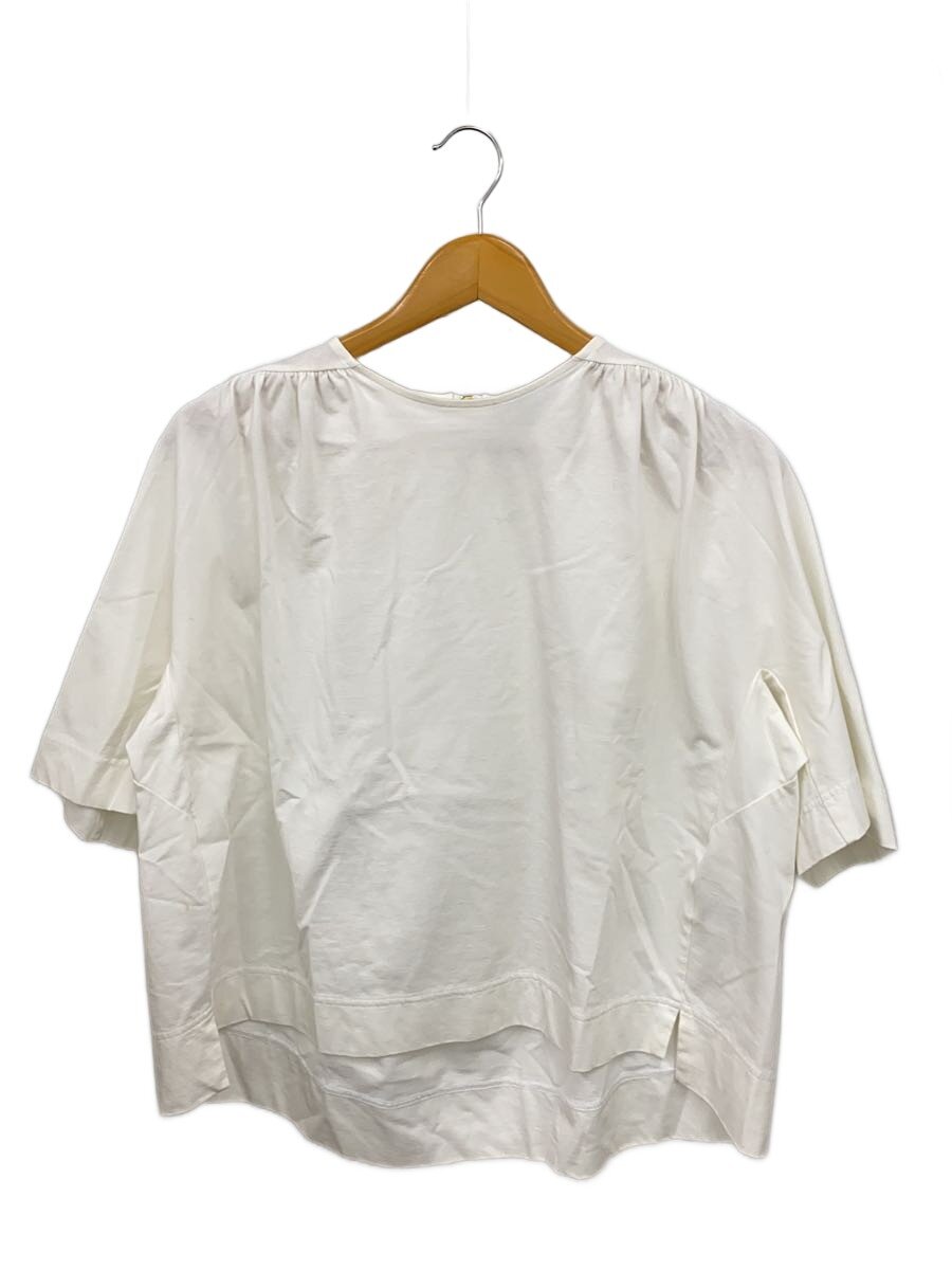【中古】DRAWER◆綿織物天竺バックジップクルーネックTEE/ティーシャツ/1/WHT/6517-299-0606//【レディース御召しもの】