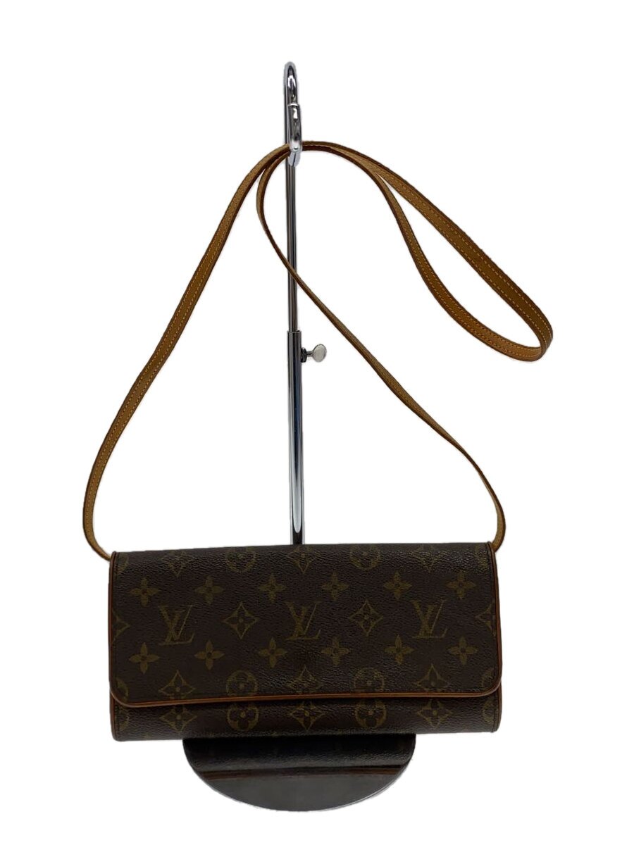 【中古】LOUIS VUITTON◆ポシェット・ツインGM_モノグラム・帆布/PVC/BRW【御徒面子】