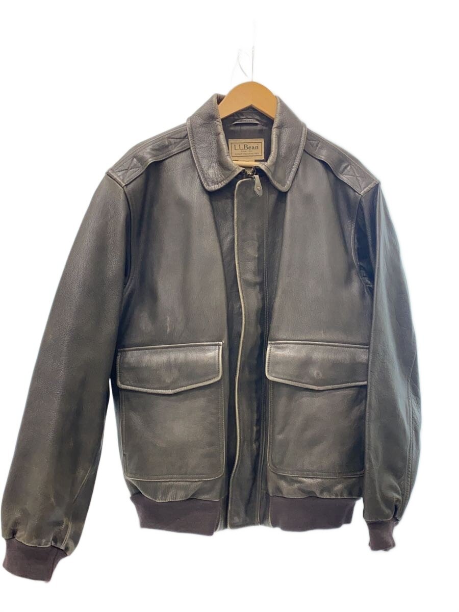 【中古】L.L.Bean◆90s-00s A-2/レザーフライトジャケット/L/ブラウン/茶/擦れ有/OMF44【メンズウェア】｜2ｎｄ STREET 店