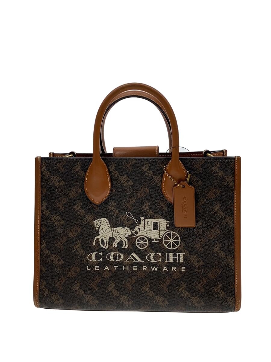 【中古】COACH◆エーストート26/ハンドバック/なめし革/BRW/総柄/CR680//【御徒面子】