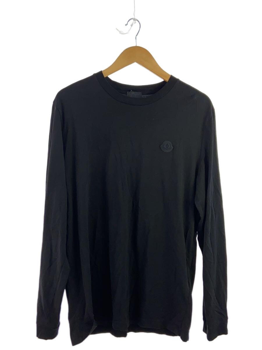 【中古】MONCLER◆長袖プルオーバー/L/綿織物/黒いこと/J20918D00008 89A17/ロンT/24AW【メンズウェア】