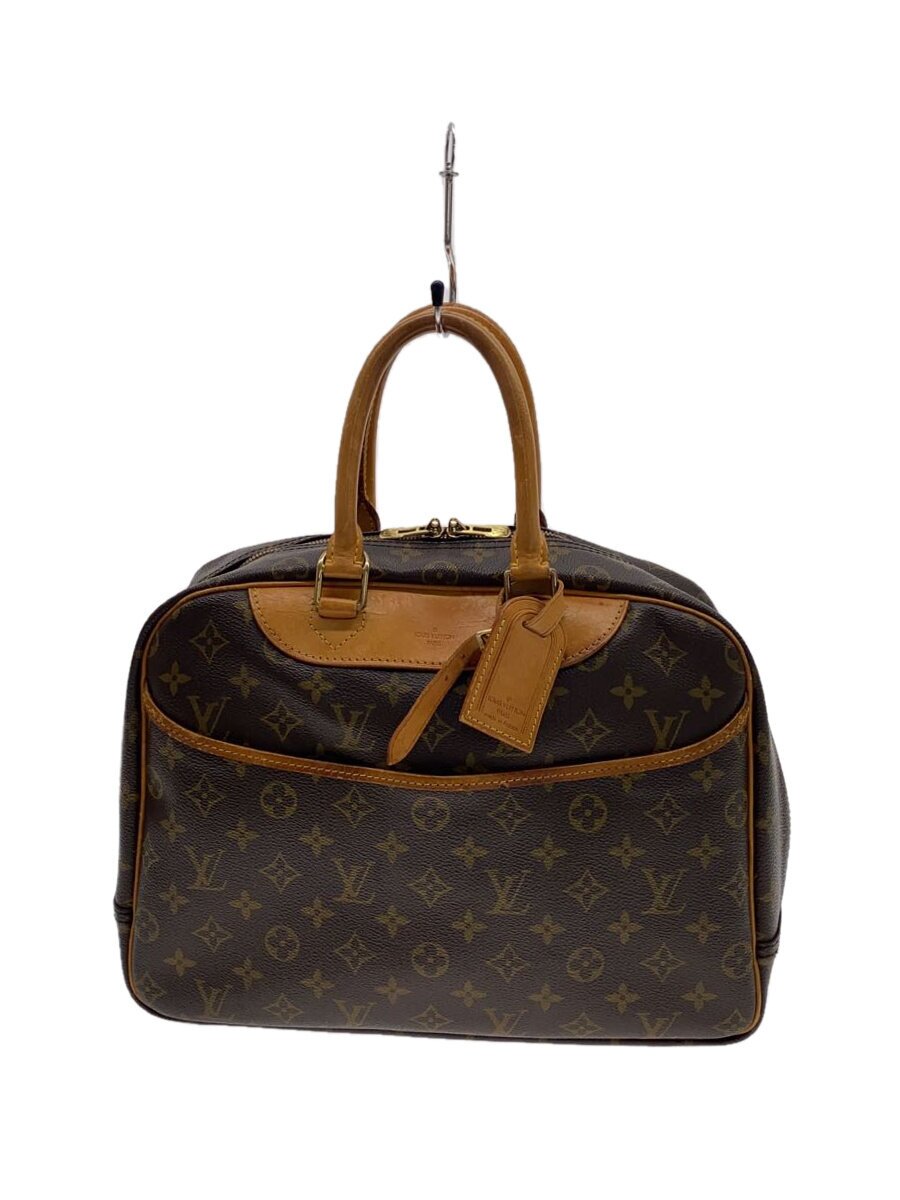 【中古】LOUIS VUITTON◆2)ボーリング・ヴァニティ(ドーヴィル)_モノグラム・帆布_BRW/PVC/BRW【御徒面子】