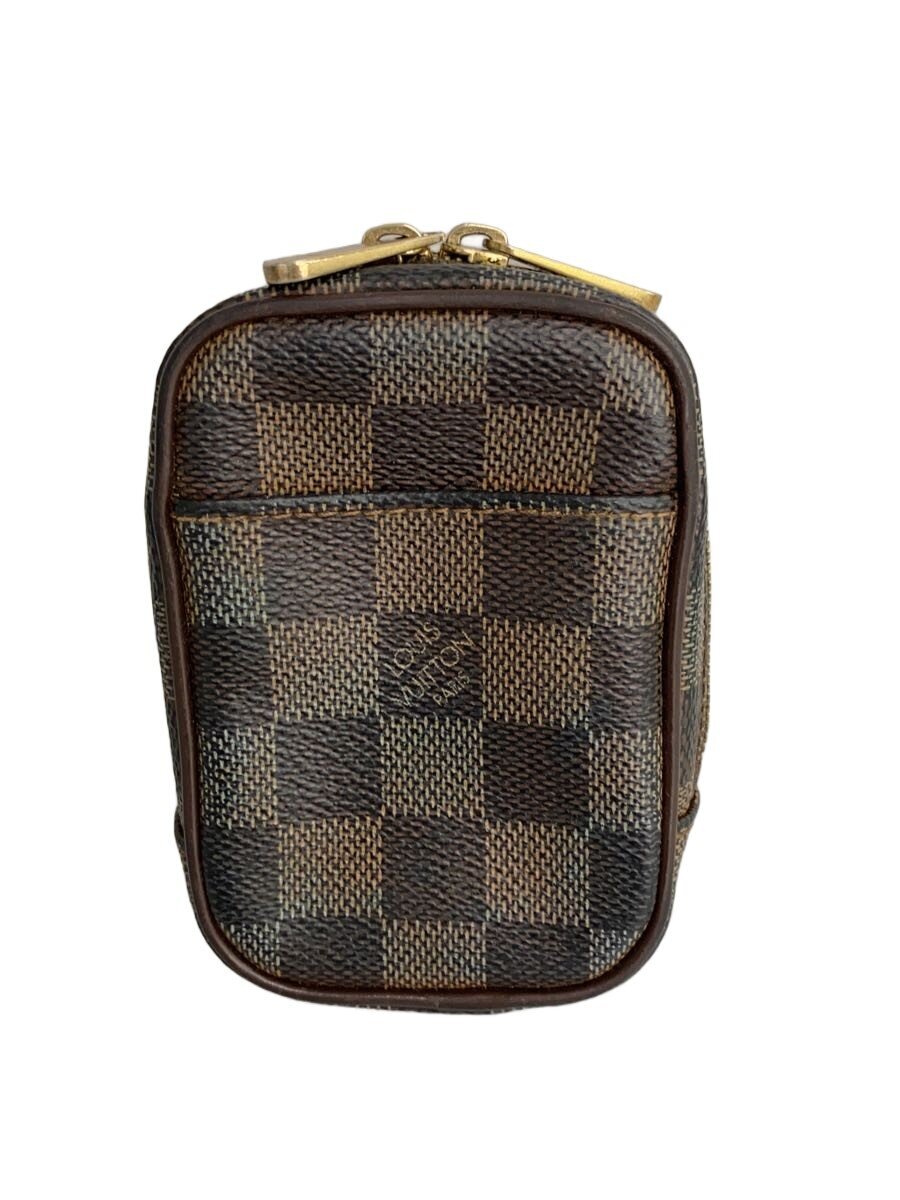 【中古】LOUIS VUITTON◆エテュイ・オカピPM_ダミエ・エベヌ_BRW/PVC/BRW【御徒面子】