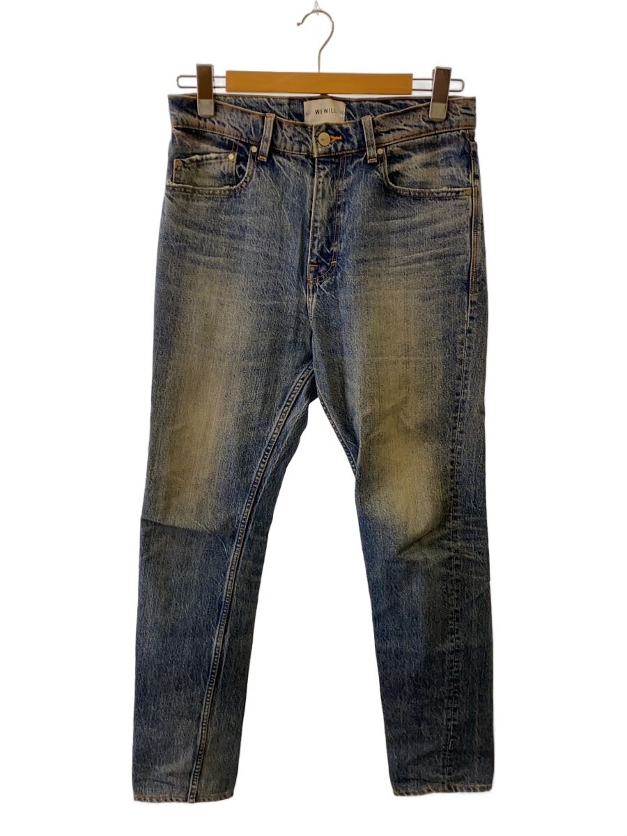 【中古】WEWILL◆ナローテーパードデニムパンツ/下つ方/1/ジーンズ/インディゴ/W-000-6015【メンズウェア】