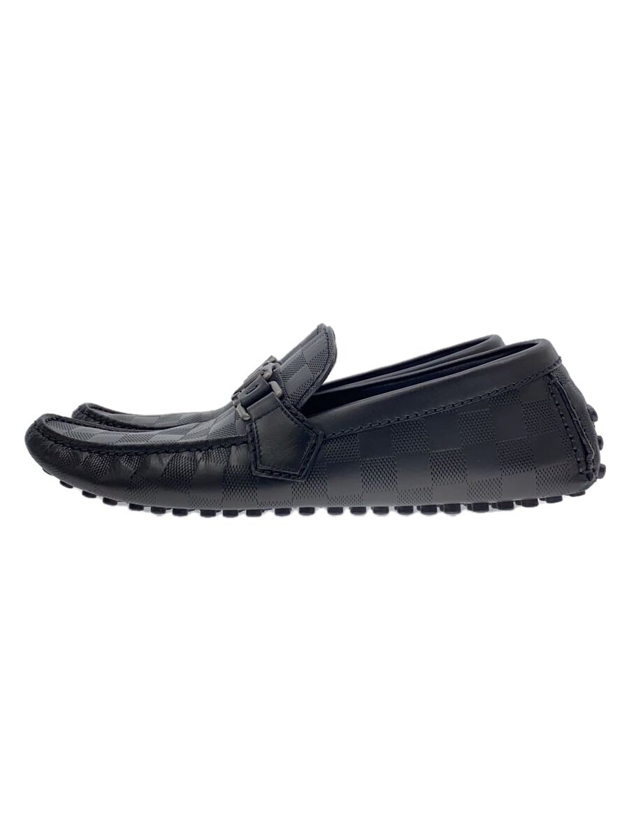 【中古】LOUIS VUITTON◆モカション_ホッケンハイムライン_ダミエ_BLK/US6.5/BLK【シューズ】
