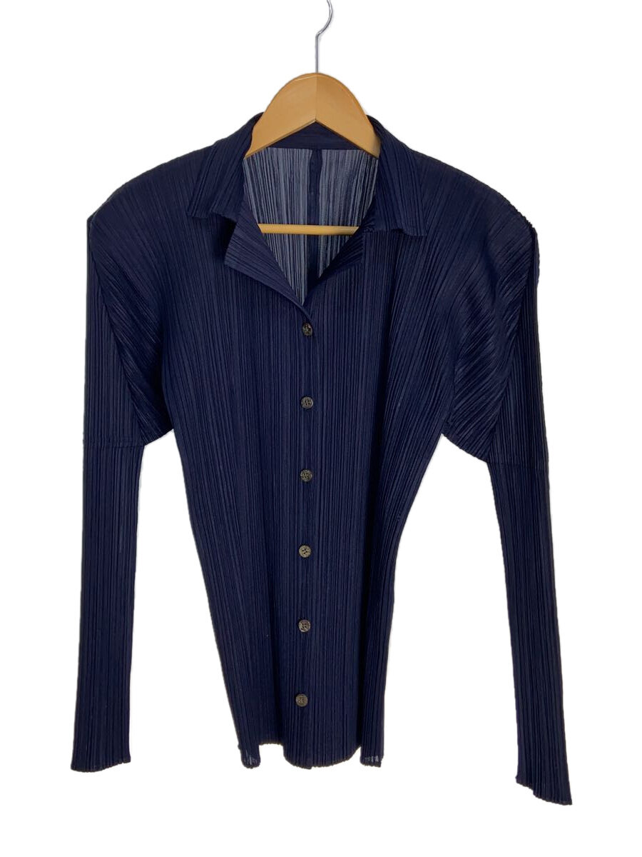 【中古】PLEATS PLEASE ISSEY MIYAKE◆ジレー(薄っぺら)/3/ポリエステル/NVY/PP04-JK624//【レディース御召しもの】