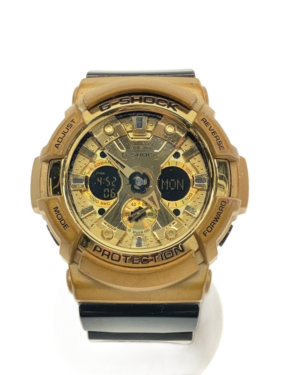 【中古】CASIO◆ウオッチ/アナログ/天然ゴム/GLD/BLK/SS/GA-200GD//【服飾雑貨他】