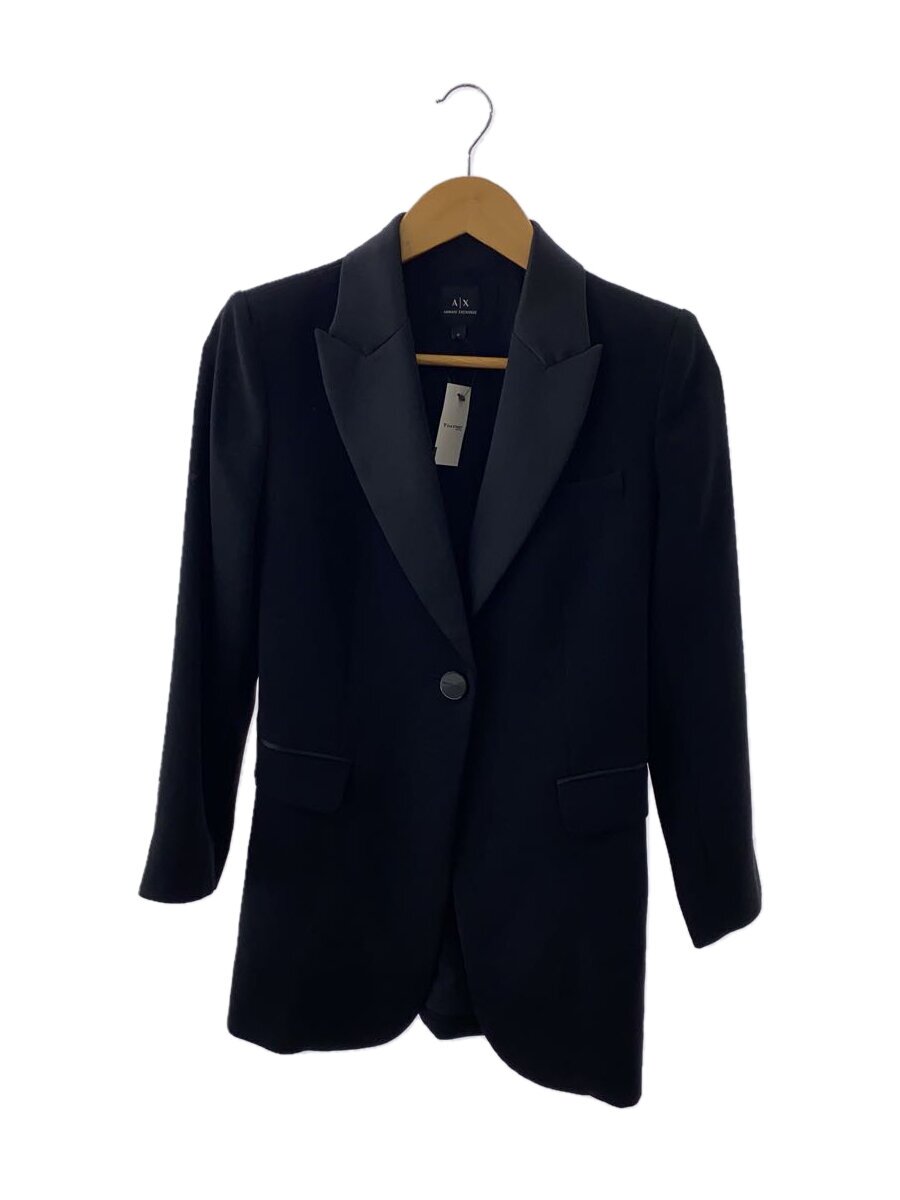 【中古】ARMANI EXCHANGE◆24SS/テーラードジャケット/0/ポリエステル/BLK/6DYG35 YN5YZ//【レディース御召しもの】