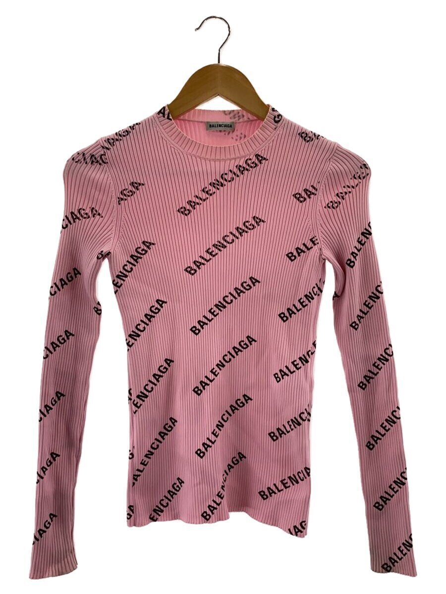 【中古】BALENCIAGA◆長袖カットソー/S/ナイロン/PNK【レディース御召しもの】