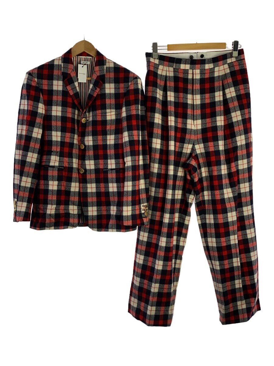 【中古】THOM BROWNE. NEW YORK◆セットアップ/1/羊毛/RED/照合のしるし/MJC289A-06325960【メンズウェア】