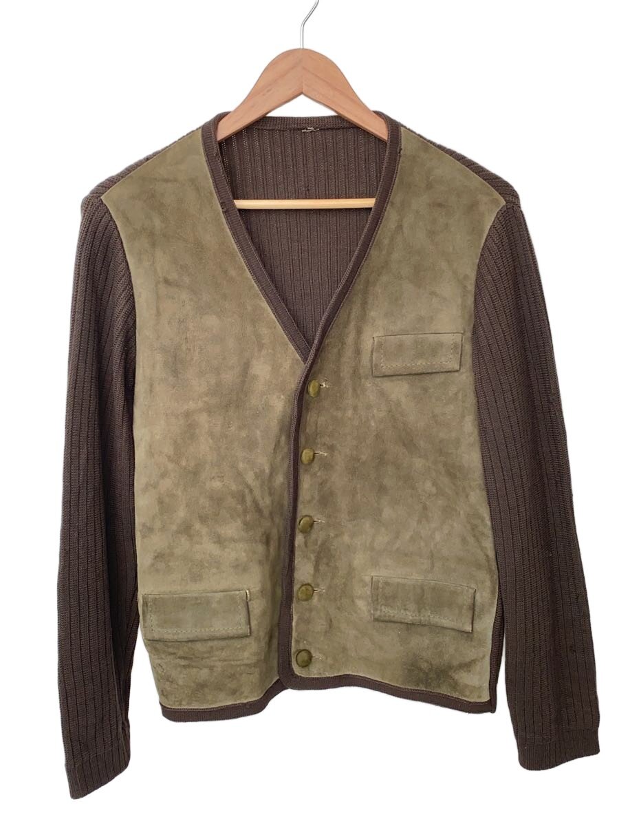 【中古】当てずっぽう70s/Winman/編み物ジレー/スウェードうつり変わり/size:M/綿織物/KHK/無地【メンズウェア】