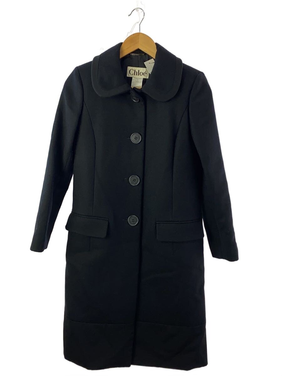 【中古】Chloe◆厚地の外套/34/羊毛/BLK/5AMA09-5A072【レディース御召しもの】