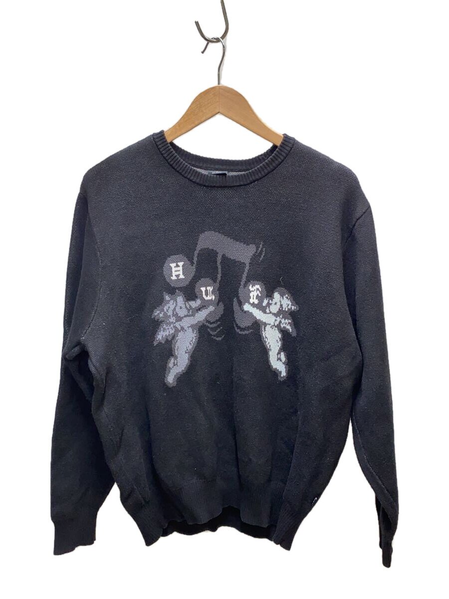【中古】HUF◆編み物・スウェーター(朦々たる)/S/綿織物/BLK【メンズウェア】