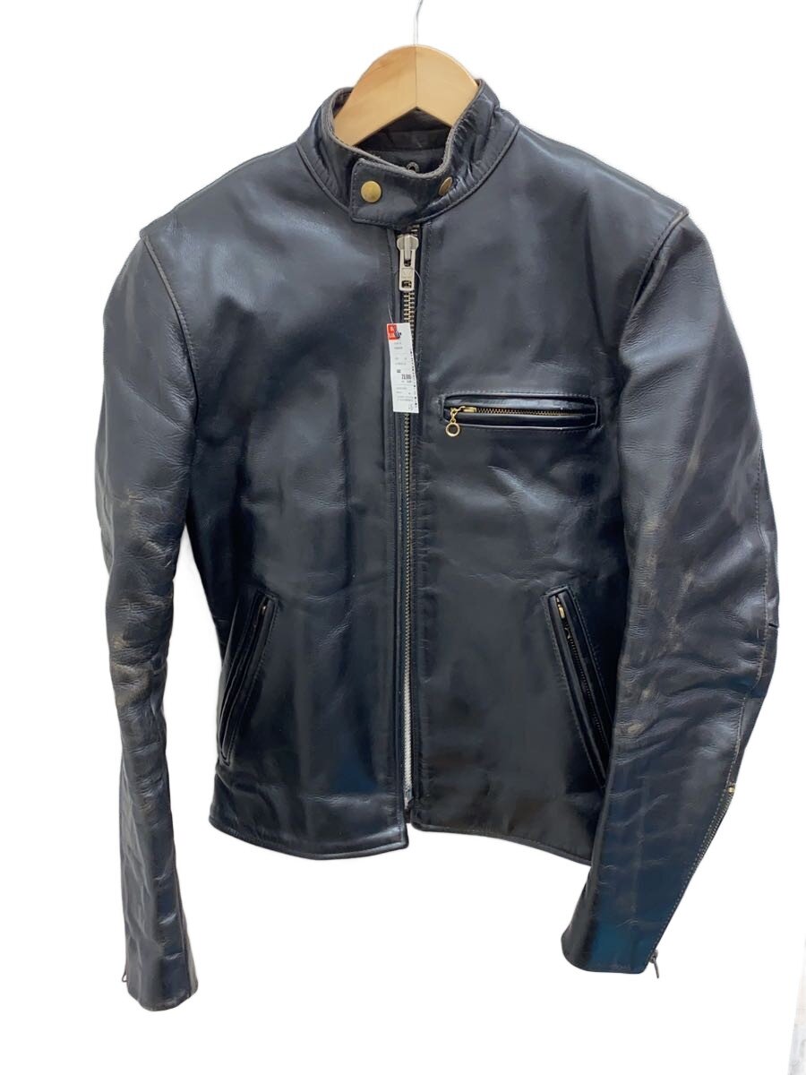 【中古】VANSON◆BR/シングルライダースジャケット/34/レザー/BLK//【メンズウェア】|2nd STREET 店