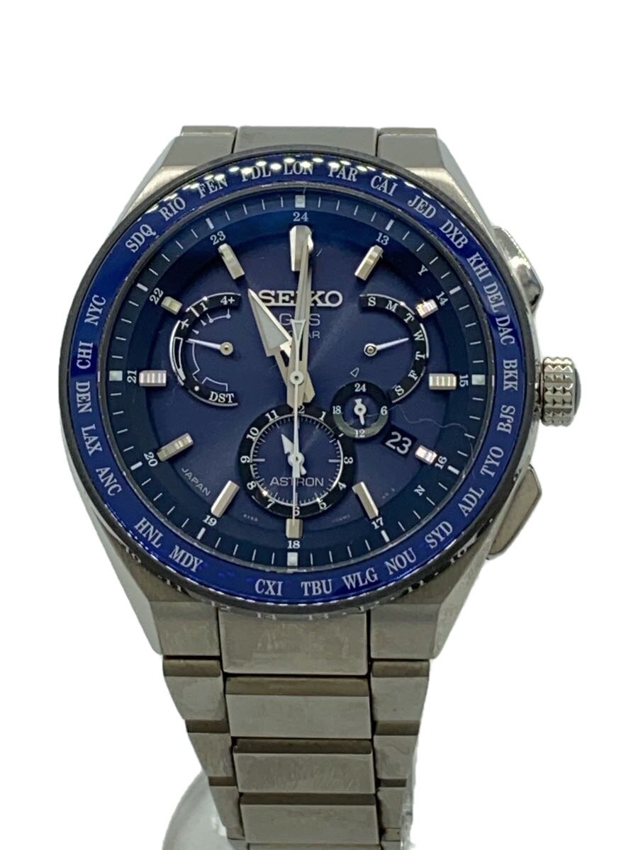 【中古】SEIKO◆石英ウォッチ/アナログ/ステンレス鋼/NVY/SLV/8X53-0AV0-2【服飾雑貨他】