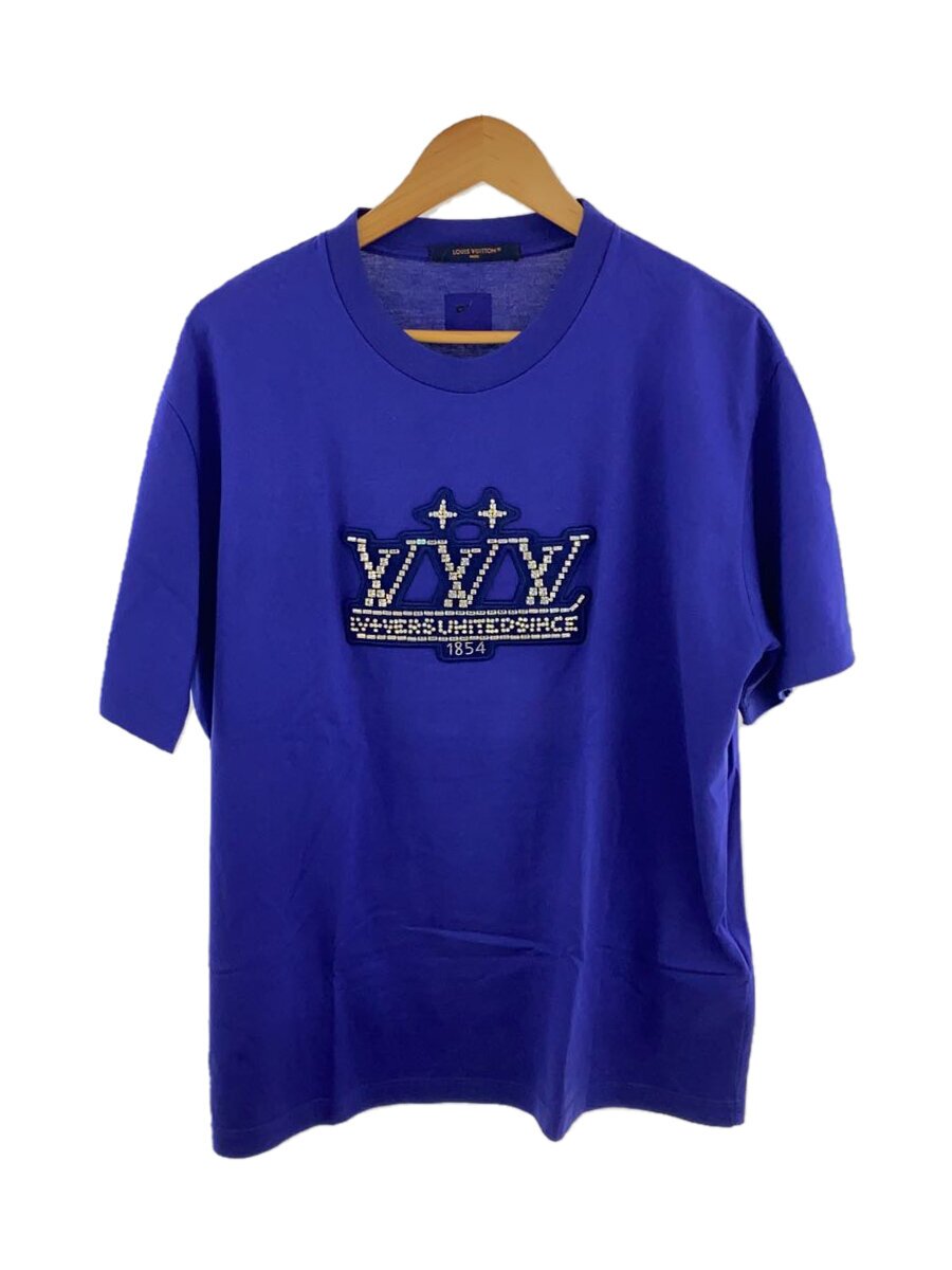 【中古】LOUIS VUITTON◆25SS/エンベリッシュド 綿織物ティーシャツ/ティーシャツ/伝達ルート石ころ/L/綿織物/BLU/HSY91W//【メンズウェア】