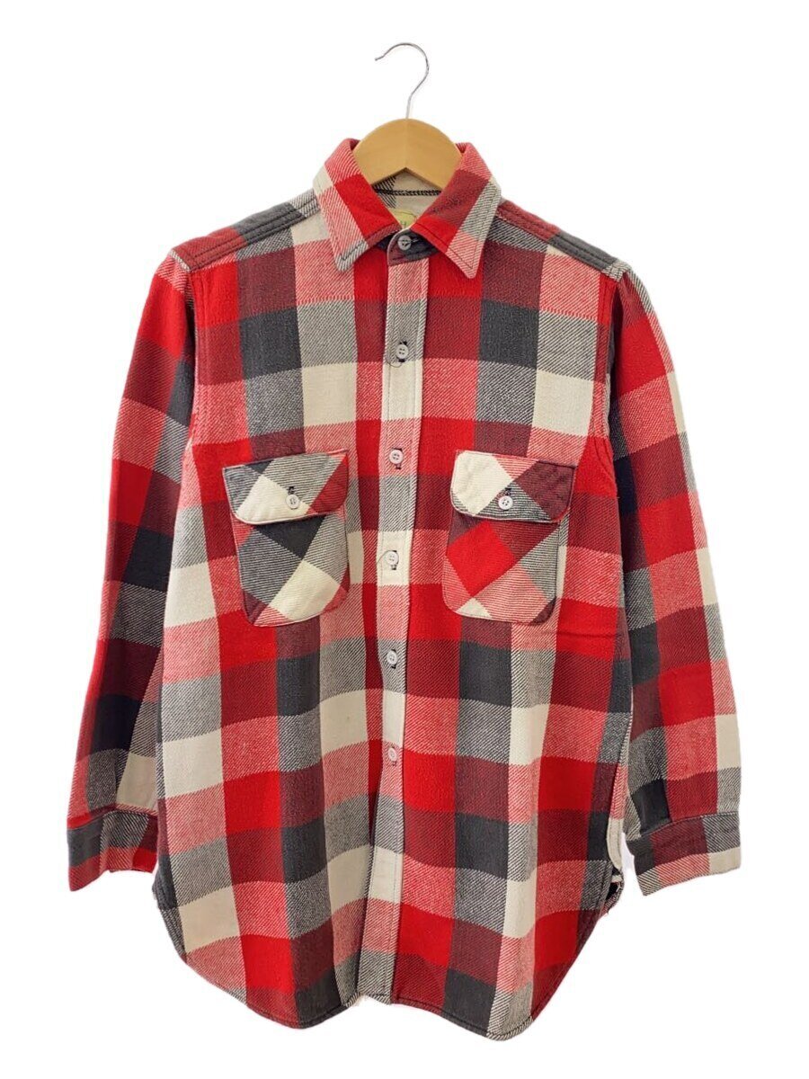 【中古】Vintage/～60s/P-N-H/フランネルプルオーバー/マチ付き添い人/マチフランネル/長虫フランネル/14.5/RED/照合のしるし【メンズウェア】
