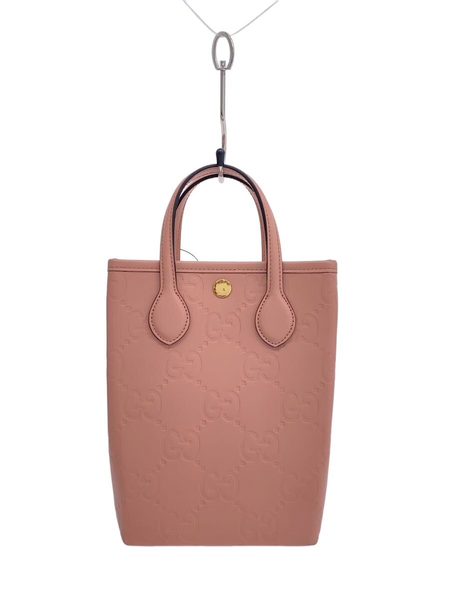 【中古】GUCCI◆同盟罷業一回り付き添い人 GG スーパーミニバッグ/なめし革/PNK/総柄//【御徒面子】