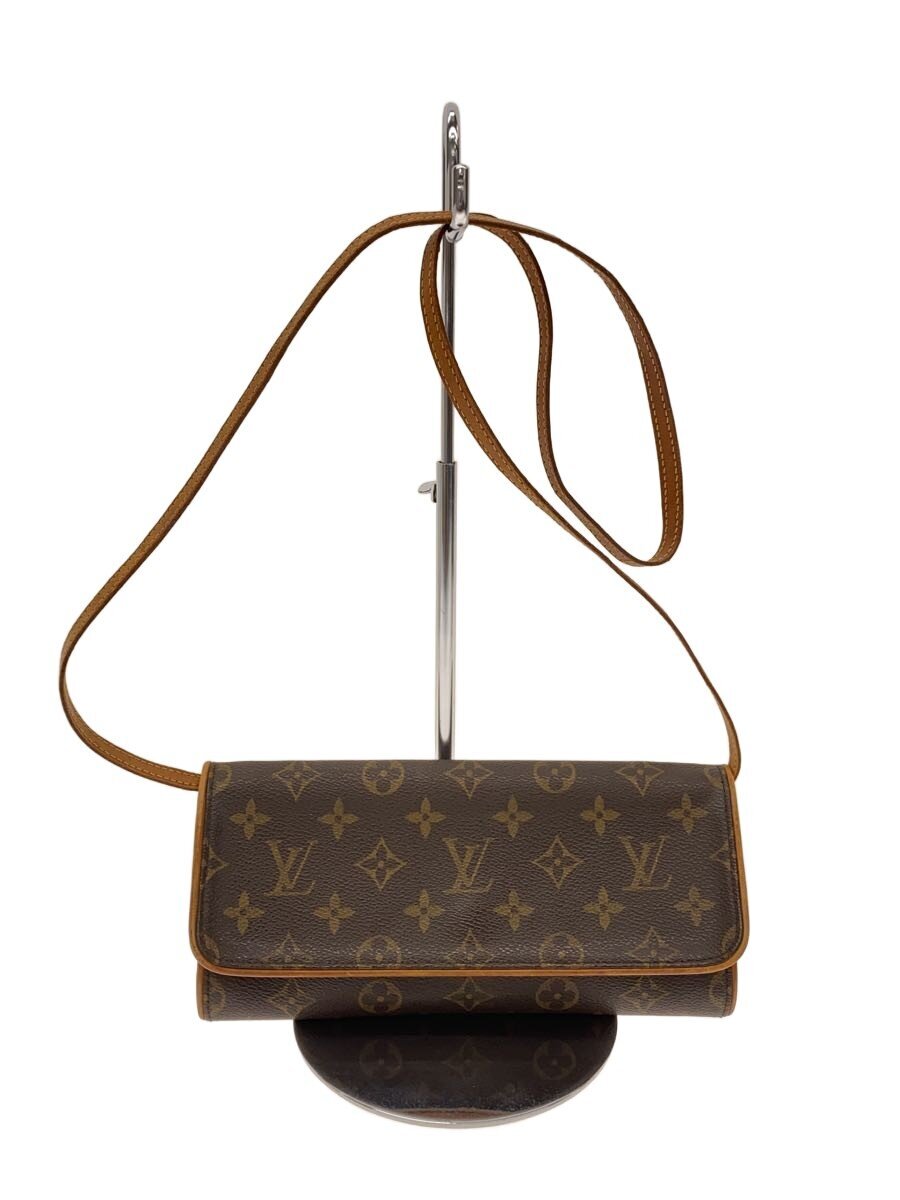 【中古】LOUIS VUITTON◆ポシェット・ツインGM_モノグラム・帆布/PVC/BRW【御徒面子】
