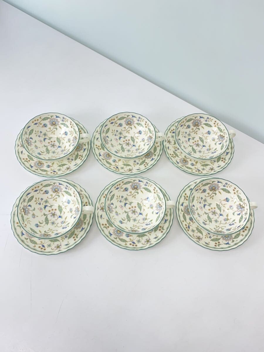 【中古】Noritake◆カップ&ソーサー/6点セット/GRN【キッチン用品】