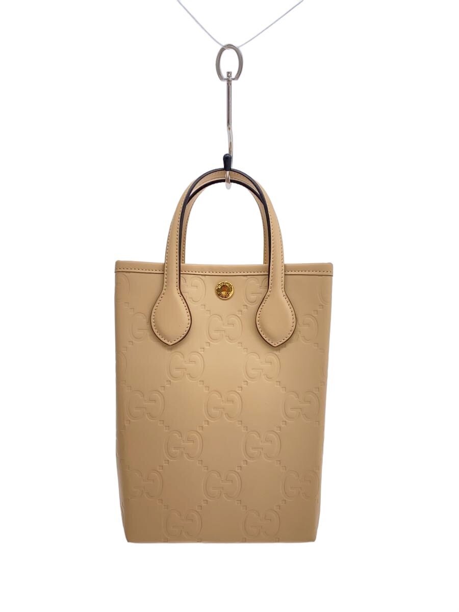 【中古】GUCCI◆同盟罷業一回り付き添い人 GG スーパーミニバッグ/なめし革/BEG/総柄//【御徒面子】