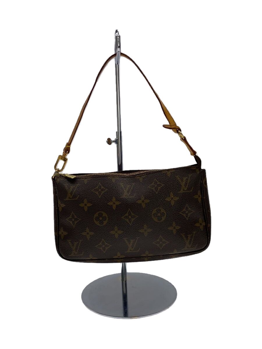 【中古】LOUIS VUITTON◆1)ポシェット・アクセソワール_モノグラム・帆布_BRW/PVC/BRW//【御徒面子】