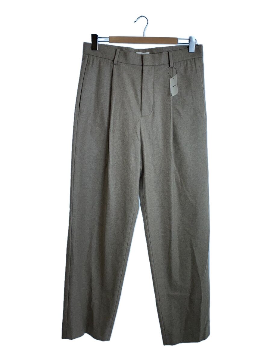 【中古】ATON◆MERINO COLLEGE FLANNEL WIDE PANTS/6/羊毛/BEG/7110554【メンズウェア】