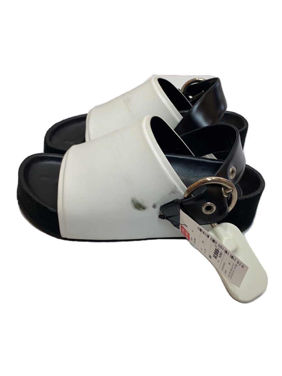 【中古】CELINE◆Large Band Sandal/サンダル/36/白いこと/なめし革/スレ有/当て嵌める感有【シューズ】